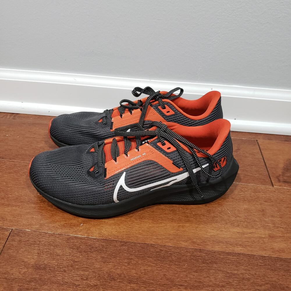 Nike Air Zoom Pegasus 40 Cincinnati Bengals Mens 8.5 NFL Running Shoes